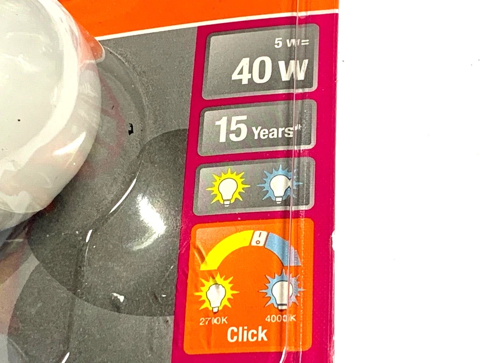 Osram LED Relax+Active P40, E14, 5W(40W) matt 2700 & 4000K per Schalter, 2 Stück - Bild 3 von 4