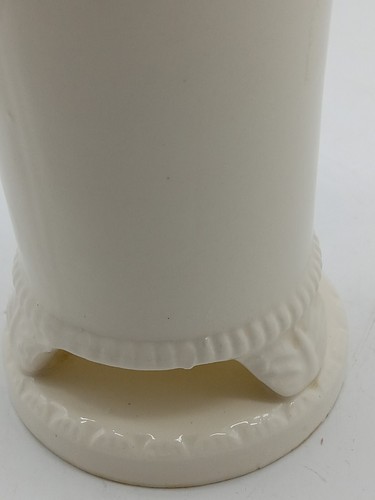 Vtg Japanese White Porcelain Vase/Brush Holder 1930s Cut Out Bottom 5 inch Tall - Picture 6 of 10