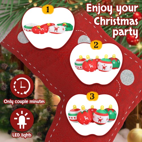 7 FT Giant Christmas Inflatable Ornament Balls Lighted Xmas Blow Up Decoration - Picture 6 of 8