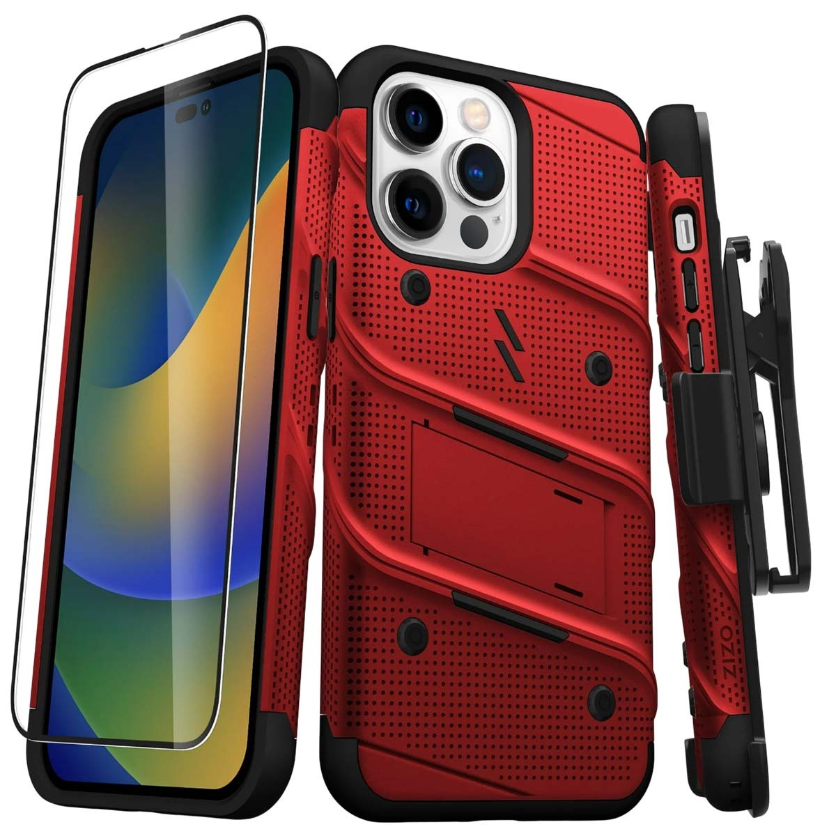 Coque blindée iPhone 14 Bolt noire en polymère haute densité