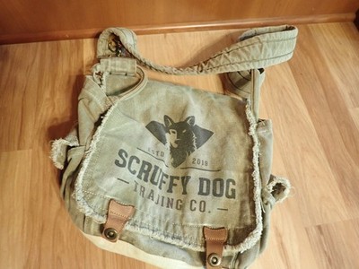 Scruffy Dog 13'' Canvas Messenger Bag - 7 Pockets & Adjustable Strap
