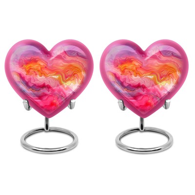 Abstract Sunset Bliss Small Urn 3Inch heart Memorial Keepsakes For Ashes