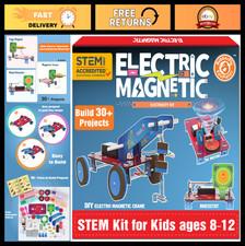 30-in-1 STEM Science Projects Kit for Kids 8-12  Electricity  Magnetism Fun