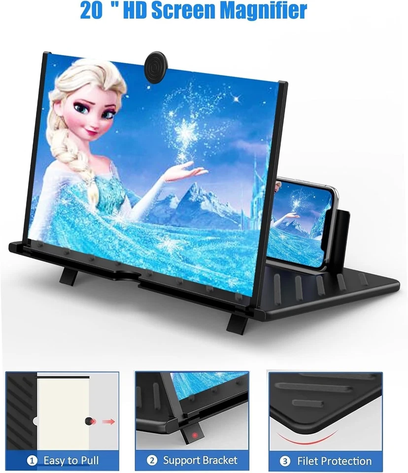 Folding 3D HD Screen Amplifier for Smartphones - Vision Comfort & Portability - Image 4 of 4