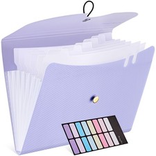 7 Pockets Expanding File Folder, A4 Accordion folders, Purple