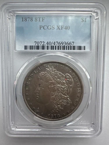 1878 8TF Morgan Silver Dollar PCGS XF40