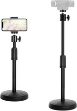 Webcam Stand for Desk, 18 Inch Webcam Tripod Camera Stand with Phone Holder Desk