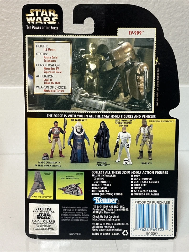 Star Wars Power Of The Force EV-9D9 With Datapad Kenner 1997 Action Figure MOC - Image 2 of 2