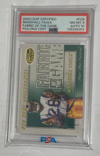 2000 Leaf Certified Marshall Faulk #83/500 - CARD NM-MT 8 AUTO PSA 10 - ON CARD