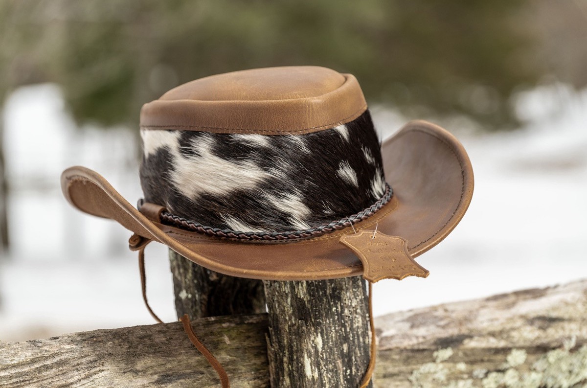 AVU LE VU REAL LEATHER AND COWHIDE FUR BROWN NEW HANDCRAFTED  display picture 1