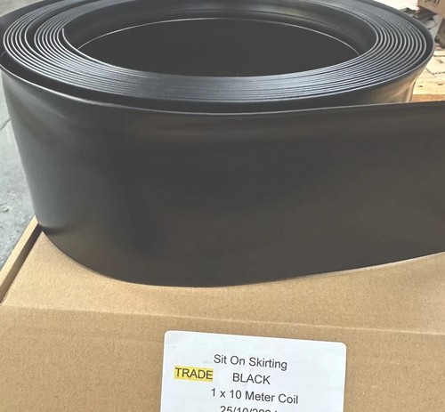 100mm Black PVC Sit On Skirting 10m Roll + 500ml Contact Adhesive - Picture 3 of 10