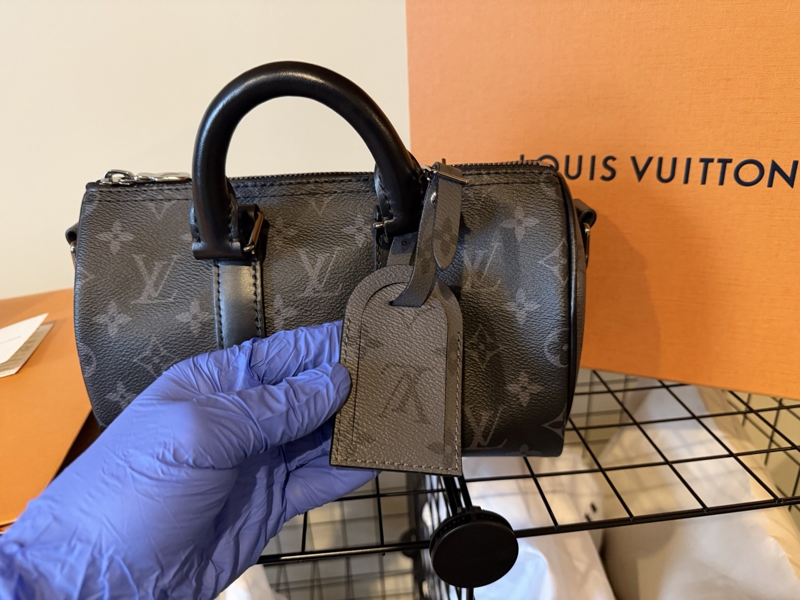 Authentic Louis Vuitton Monogram Eclipse Keepall … - image 2