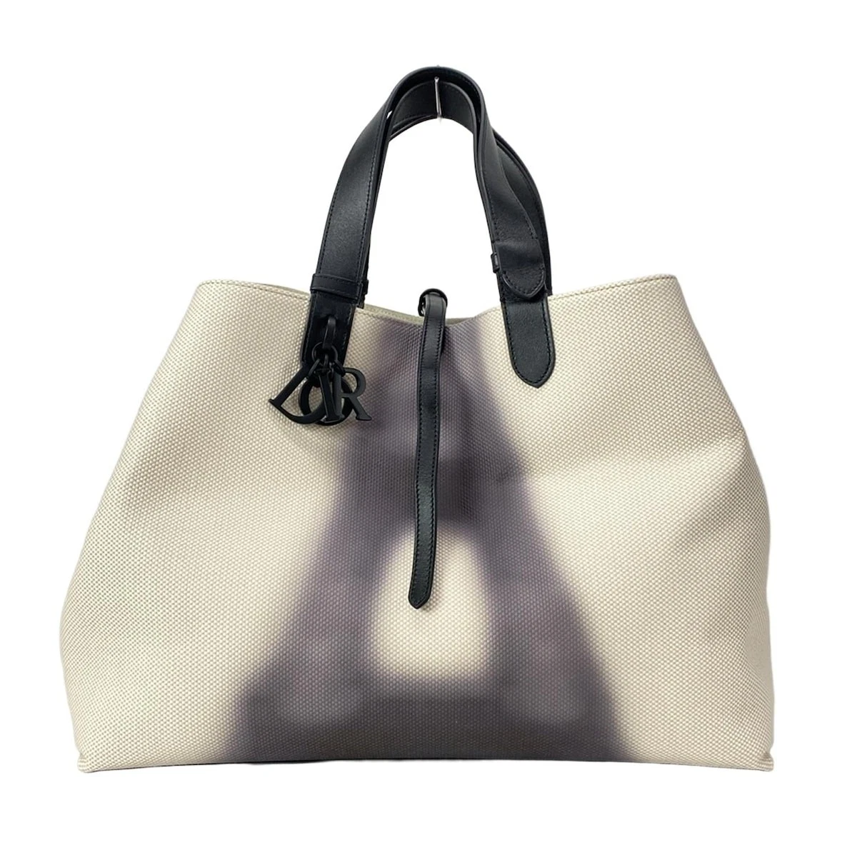 Grand sac authentique DIOR/ChristianDior Toujours M2820SZBF_M941 toile noire crème  