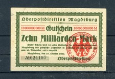 Magdeburg 10 Milliarden Mark Notgeld / Oberpostdirektion ................2/31123
