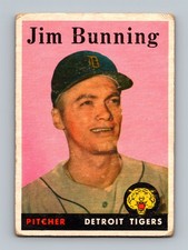 1958 Topps #115 Jim Bunning LOW GRADE Vintage HOF Baseball Card