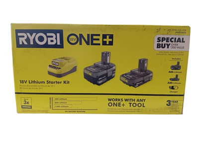 #ad #ad Ryobi ONE PSK106SB Starter Kit with 2Ah Battery 4Ah Battery and Charger $49.95