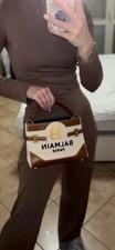 Balmain B-Buzz 22 Canvas & Leather Top-Handle Bag