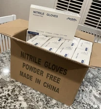 1000 Mondelez Blue Nitrile Gloves Powder Free Vinyl Latex Medium Case 100x10