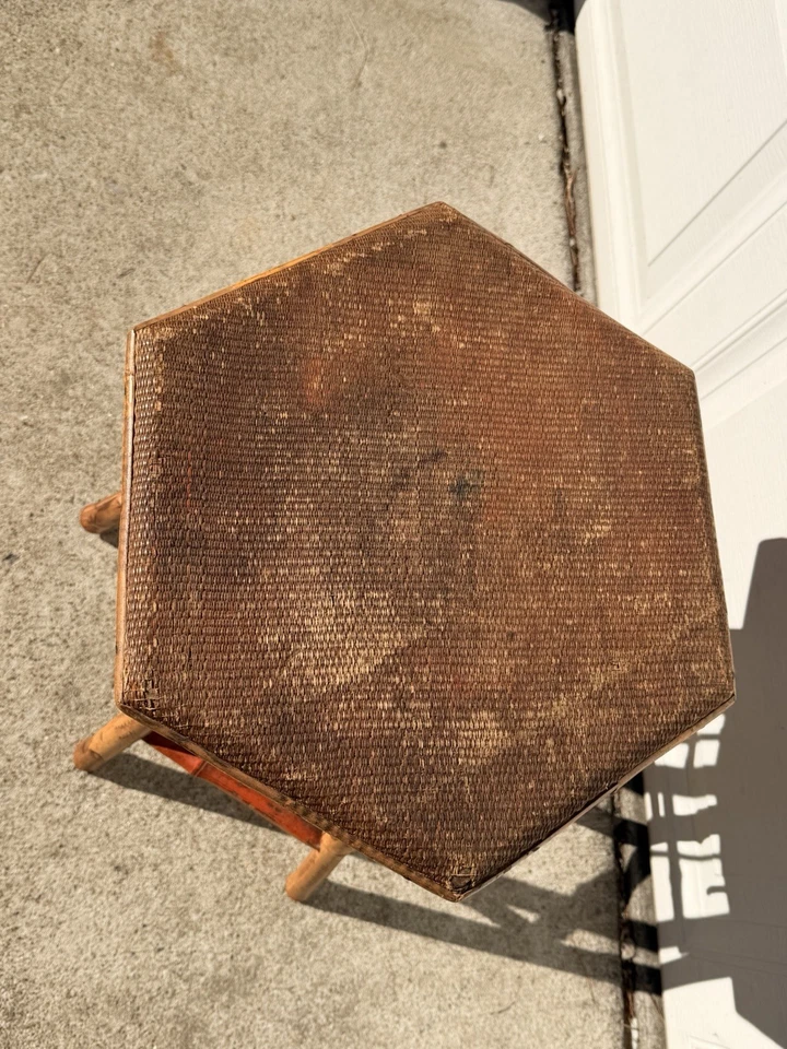 Antiguo soporte victoriano para plantas de bambú de caparazón de tortuga/tigre Foto 3 de 4