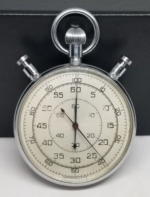 J0184 Vintage Slava Stop Watch, German Cnenaho BCCCP USSR Working, Has Issues.