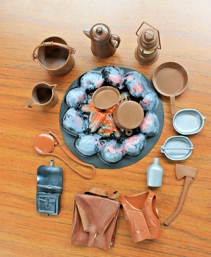 Vintage Marx, Best Of The West Johnny West Campfire and accessories lot