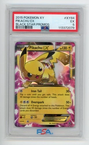 2015 Pokemon XY Pikachu EX #XY84 Black Star Promo PSA 5 EX (SW)