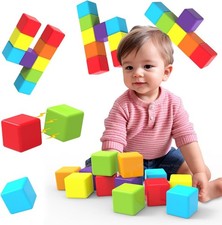 Magnetic Building Blocks Large, 1.65 inch Magnetic Stacking Cubes for Toddler...