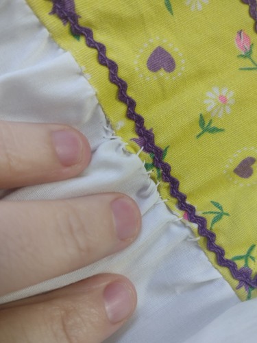 Vintage 70s Handmade Prairie Dress & Bonnet Set Yellow Floral L Cottagecore, $36 - Photo 12