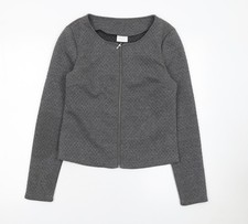 Vila Women Grey Knit Zip Basic Jacket Size S