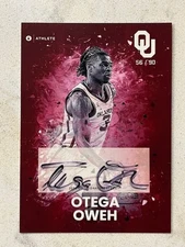 OTEGA OWEH Kentucky 2024 ONIT Oklahoma Basketball Crimson On Card AUTO #'d /90