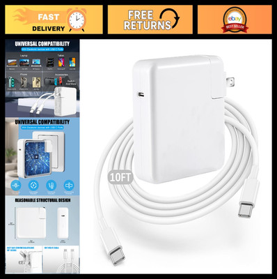 96W USB-C Charger for MacBook Pro & Air, Fast Charging Adapter + 10FT Cable