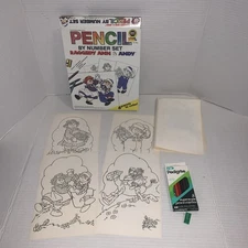 Vintage 1988 Macmillan Pedigree Pencil By Number Set Raggedy Ann & Andy # 4620