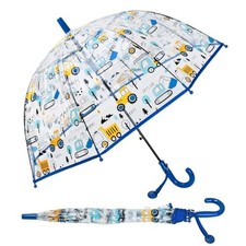 Kids Umbrella Clear Bubble Umbrellas for Rain,Transparent Dome Safety Blue Car