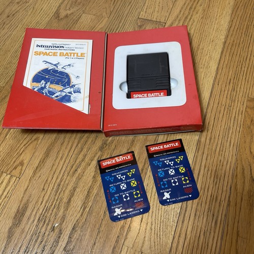 Space Battle - Intellivision CIB Game RED Box, Manual, & Overlays - Afbeelding 1 van 3