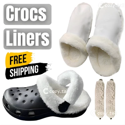 Crocs Fluffy Liners Shoes Clogs Fur For Crocs Liner Insoles Inserts Furry Inners
