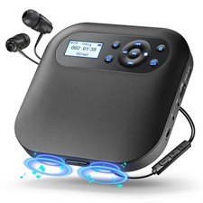 Desobry CD Player Portable Bluetooth with Speakers 5.5inch, Black