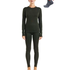 Merino.tech Merino Wool Base Layer Womens Set - Merino Thermal Underwear XXL