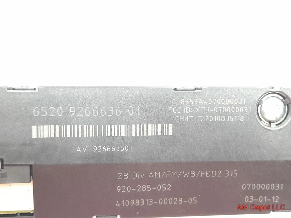 BMW 535i 550i GT F07 2012 amplificador de antena diversidad 315 Mhz 65209276033 Foto 3 de 4