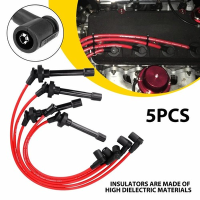 #ad Red Ignition Spark Plug Wires Set For Honda Civic 1992 2000 Del Sol 1993 97 EAW $23.99