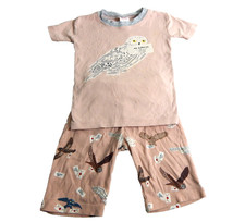 Mini Boden Harry Potter Girls 5Y Pajamas Pink Hedwig Owl Short Sleeve Cotton