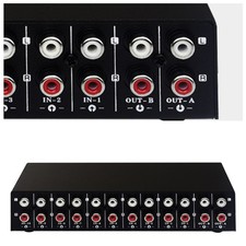 Bidirectional RCA Audio Selector Switch Box 10 In 2 Out Manual No Power Need