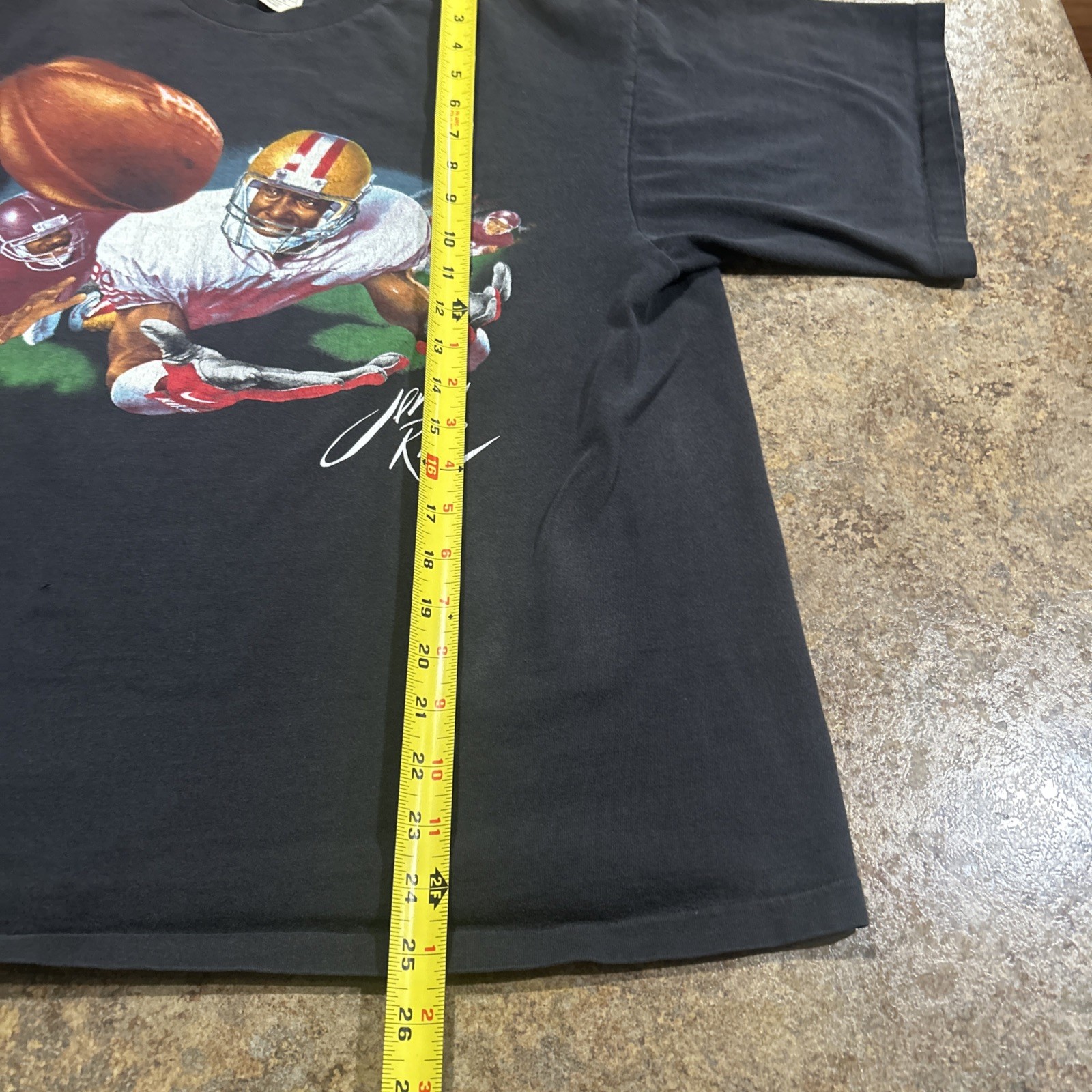 Vintage Nike Jerry Rice T Shirt Single Stitch Made In USA Black 90s Size Medium thumbnail 4