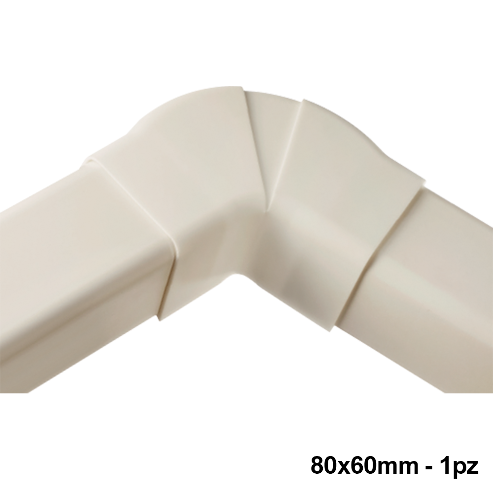 Curva piana regolabile per canalina 80x60mm - 1 PZ