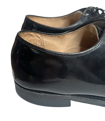 Vtg Weinbrenner Faux Black Patent Mens Lace Up Dress Shoes  display picture 2