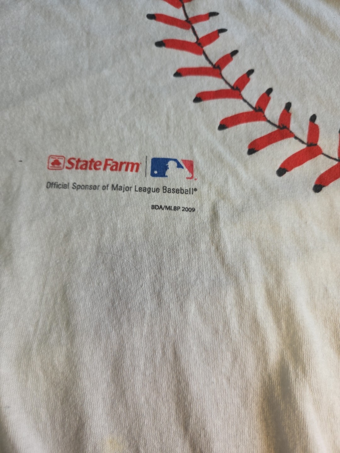 Vintage 2009 State Farm MLB Promo T-Shirt White Baseball Stitch Graphic XL image 2