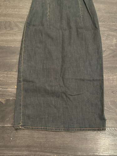 Robe vintage rare Y2K Miss Sixty bleu foncé denim col V ajusté décor fleurs taille S - Photo 2/15