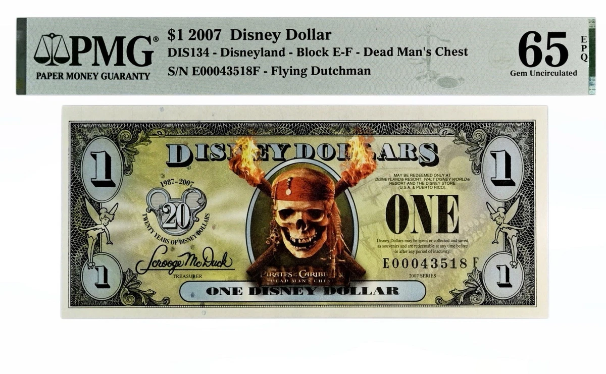 Pirates of the Caribbean Disney Dollars (1968-Now) for sale | eBay