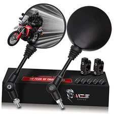  Motorcycle Mirrors, Foldable Adjustment Rear View Mirror 8mm 10mm Universal 