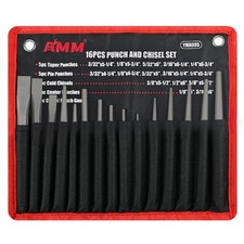 16pc Punch Chisel Set Crv Metal Wood Automotive Taper Cold Pin Center 16pc Punch Chisel Set Crv Metal Wood Automotive Taper Cold Pin Center