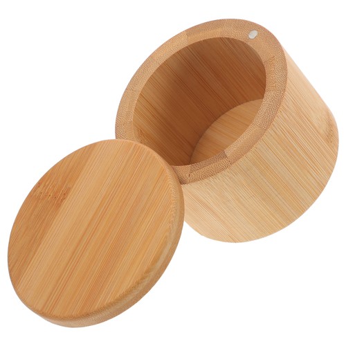 Bamboo Spice Container Rounded Spice Box With Lid Spice Container for Sugar - Picture 6 of 12